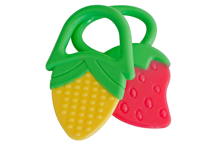 Baby Teething Rings Strawberry & Corn Teether Toys - 2 Pack